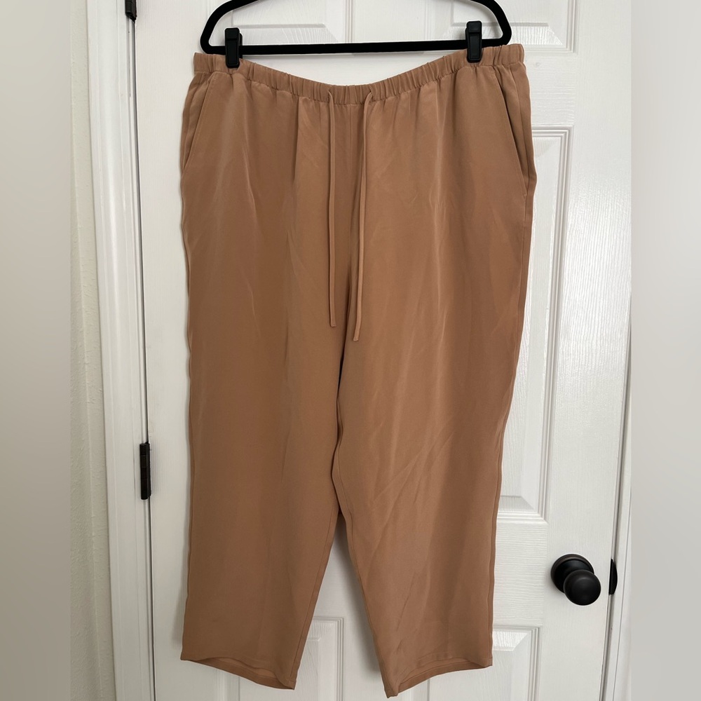 NWT Eileen Fisher silk slouchy ankle cropped pants
